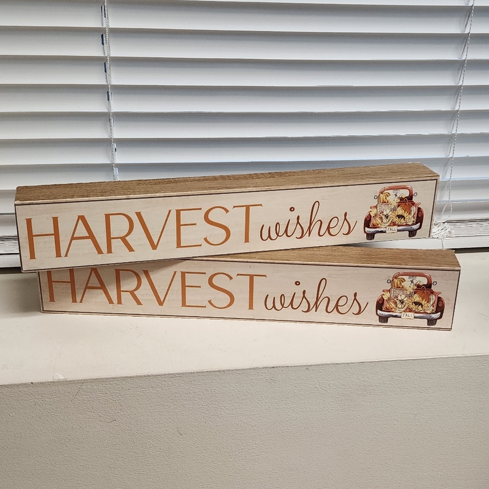 Harvest Wishes Decorative Blocks